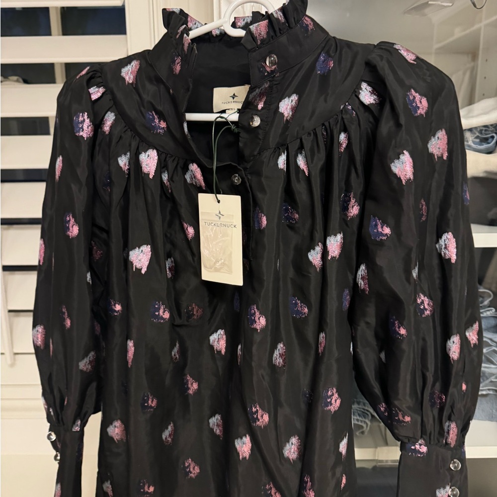 Brand New Tuckernuck black and metallic blouse. Size XS